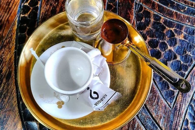 Traditionally served coffee